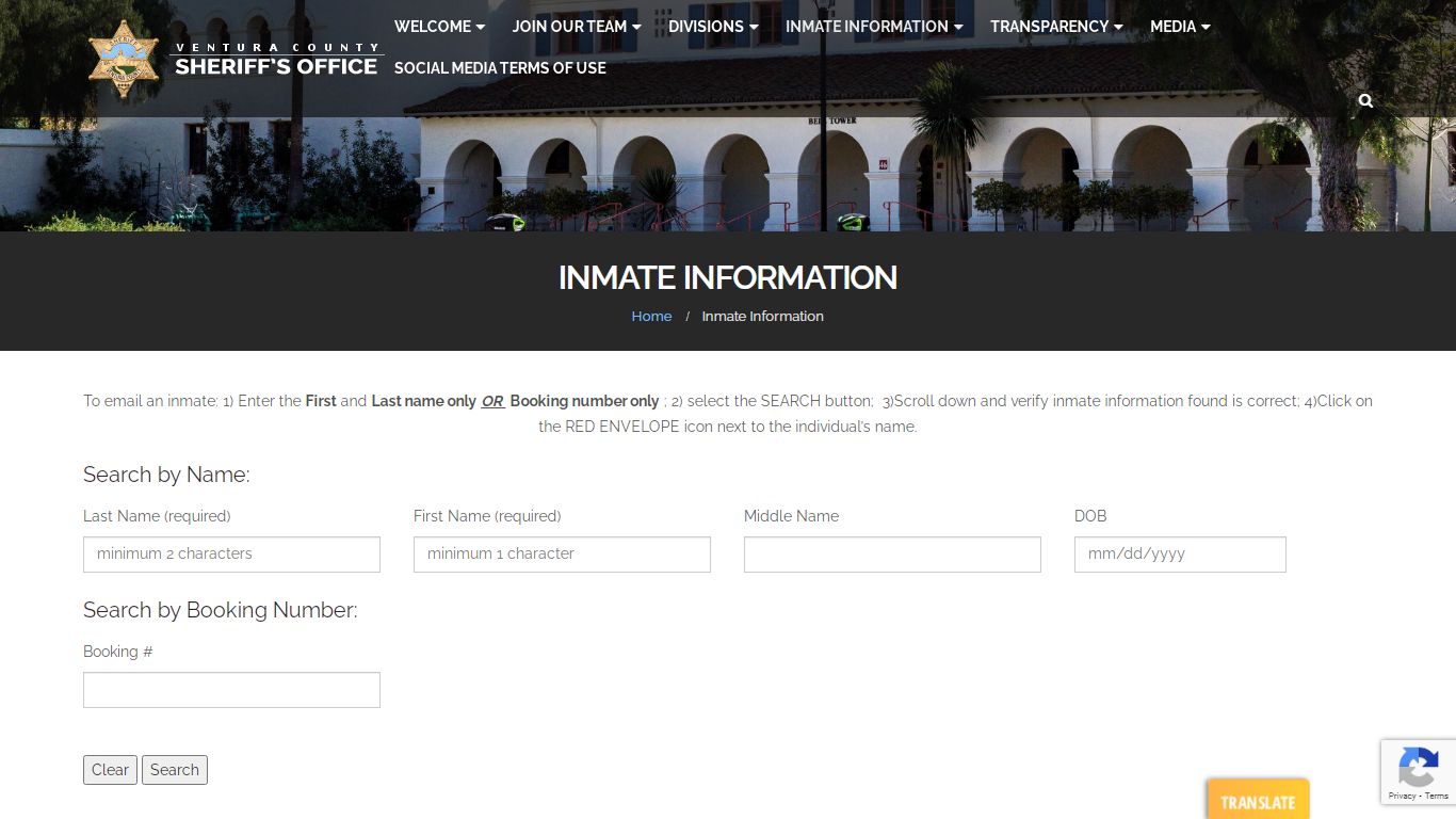 Inmate Information - Ventura County Sheriff's Office